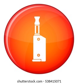 Electronic cigarette with mouthpiece icon in red circle isolated on white background vector illustration