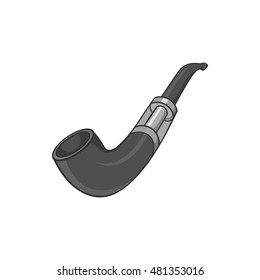 Electronic cigarette with nozzle icon in black monochrome style isolated on white background. Smoking symbol vector illustration