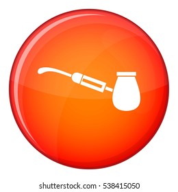 Electronic cigarette with nozzle icon in red circle isolated on white background vector illustration