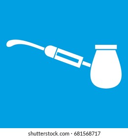 Electronic cigarette with nozzle icon white isolated on blue background vector illustration