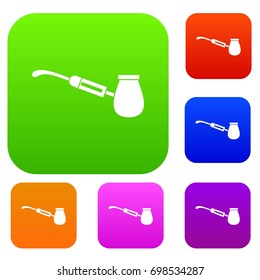 Electronic cigarette with nozzle set icon in different colors isolated vector illustration. Premium collection