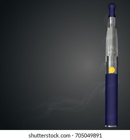 Electronic cigarette on grey background. Vector illustration.