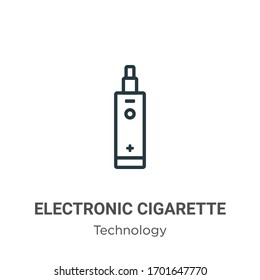 Electronic cigarette outline vector icon. Thin line black electronic cigarette icon, flat vector simple element illustration from editable technology concept isolated stroke on white background