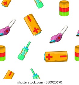 Electronic cigarette pattern. Cartoon illustration of electronic cigarette vector pattern for web