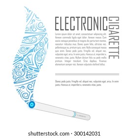 Electronic cigarette poster. Abstract smoke.