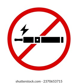 Electronic cigarette prohibited icon. Vector.