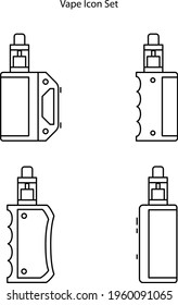 Electronic cigarette sign. Line vape device icon. Vector emblem for vape shop or retail. vape icon set.