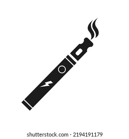 An electronic cigarette with smoke on a white background. Vector illustration