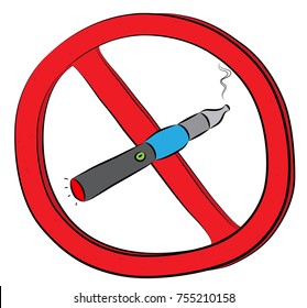 Electronic Cigarette Smoking Not Allowed Sign.