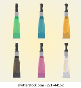  electronic cigarette swap multicolor clearomizers illustration