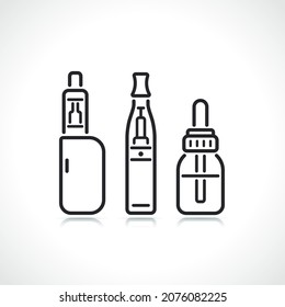 electronic cigarette thin line icons