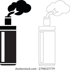 Electronic Cigarette and Vape Mod Vector Icon Set