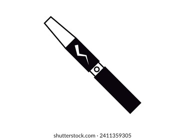 Electronic cigarette or vaper black icon.
