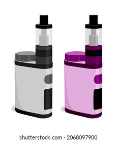 Electronic cigarette for vaping. Electronic hookah. Isolated vector illustration