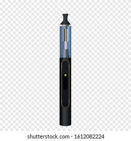 Electronic Cigarette or Vaporizer Device.  Addiction is Dangerous Vector illustration of smoke concept. 