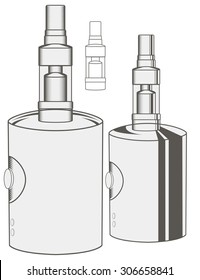 Electronic cigarette, vector illustration