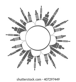  Electronic cigarette  Vector illustration of vape. Dark print on white background .
