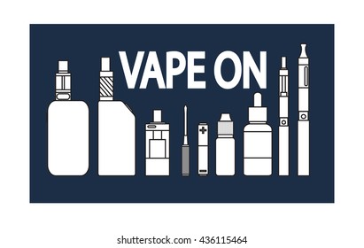 Electronic cigarette.  Vector illustration of vape. 
