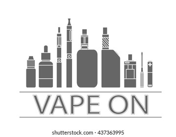  Electronic cigarette.  Vector illustration of vape. 