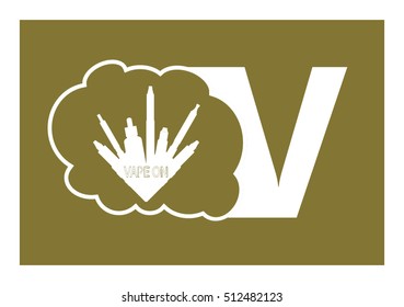  Electronic cigarette.  Vector illustration of vape. 