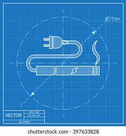 electronic cigarettes charge blueprint icon 