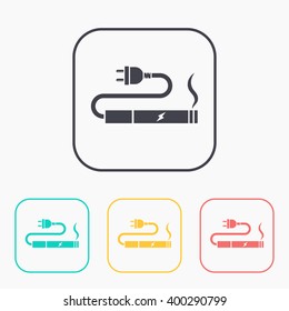 electronic cigarettes charge color icon set 