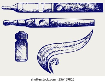 Electronic cigarettes. Doodle style
