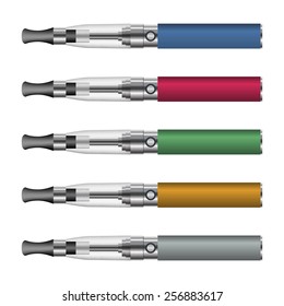 electronic cigarettes in five different colors