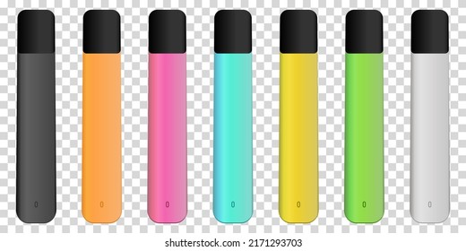 Electronic cigarettes icons. Design for web and mobile app. Vector illustration isolated on transparent background