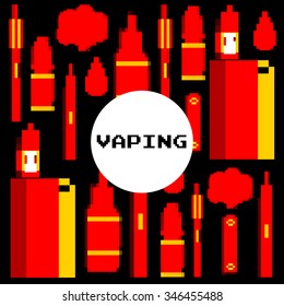 electronic cigarettes in the pixel style