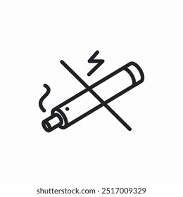 Cigarrillos electrónicos prohibidos Icono signo Vector