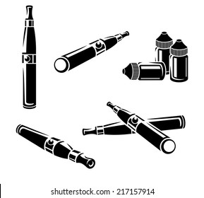 Electronic Cigarettes Set. Vector 