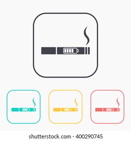 electronic cigarettes vector color icon set 