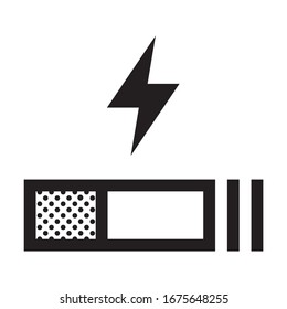 Electronic Cigarrette Symbol. Icon Filled with Dots.