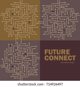  Electronic circuit background. Circuit lines design. Future concept vector illustration