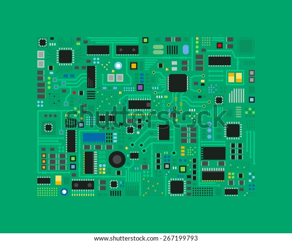 Electronic Circuit Board Stock Vector Royalty Free 267199793 Shutterstock 4117