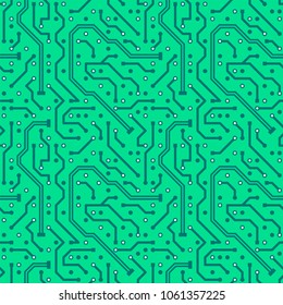 Electronic circuit board background. Seamless pattern