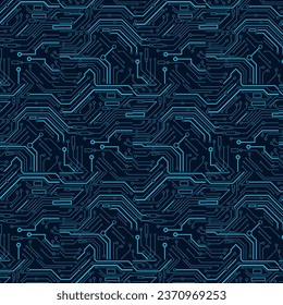 Diseño de la placa de circuito electrónico. Resumen de fondo de tecnología azul