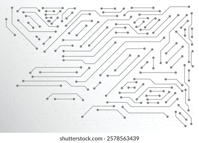 Electronic Circuit Board Hi Tech Pattern. Futuristic Circuit Board on White Background