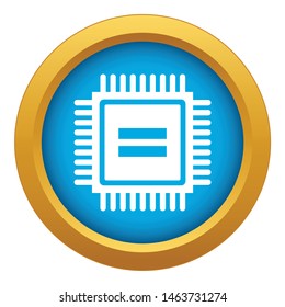 Electronic circuit board icon blue vector isolated on white background for any design