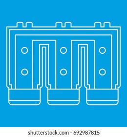 Electronic circuit board icon blue outline style isolated vector illustration. Thin line sign