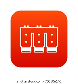 Electronic circuit board icon digital red for any design isolated on white vector illustration