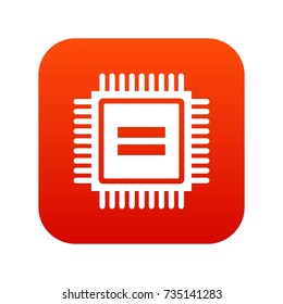 Electronic circuit board icon digital red for any design isolated on white vector illustration