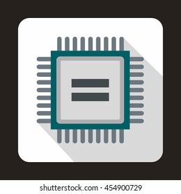 Electronic circuit board icon in flat style on a white background
