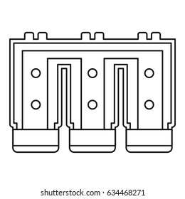 Electronic circuit board icon in outline style isolated vector illustration