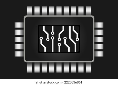 electronic circuit board icon. RAM icon vector.