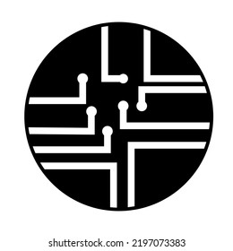 Icono de tarjeta de circuito electrónico, icono de vector de tecnología, para tu diseño de logotipo, sitio web, aplicación, interfaz de usuario, ilustración vectorial.