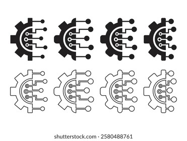 Electronic Circuit Board Icons Vector Set