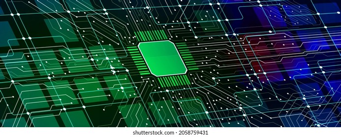 Hintergrund der elektronischen Leiterplatte Hightech-Webbanner.