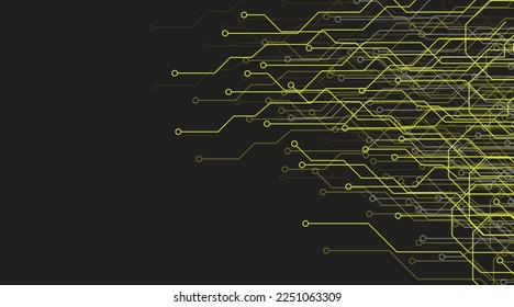 Electronic circuit board on black background.Vactor abstract tecnology illustration Circuit board.High tech connection system.tecnology style modern concept.